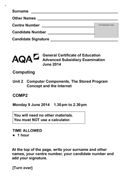 Computer Components, The Stored Program Concept and the
