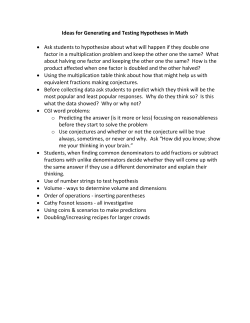 Ideas for Generating and Testing Hypotheses in Math &bull; Ask students
