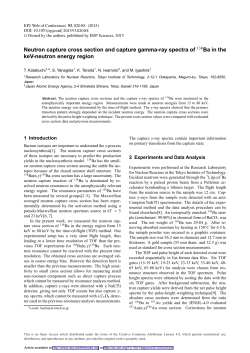 Neutron capture cross section and capture gamma