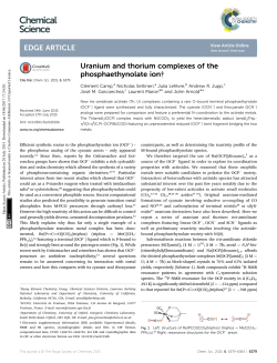 Uranium and thorium complexes of the