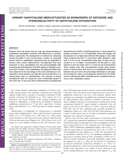 urinary naphthalene mercapturates as biomarkers of exposure and
