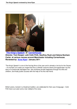 The King`s Speech reviewed by Anne Ryan