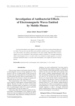 Investigation of Antibacterial Effects of Electromagnetic Waves