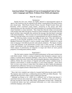 American Infants` Perception of Cues to Grammatical Units in Non