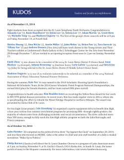 As of November 11, 2014 Eight students have been accepted into