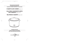 4-QUART SLOW COOKER (Pages 1-10) OLLA PARA COCIMIENTO