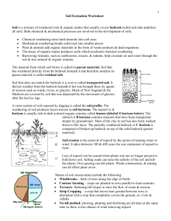 1 Soil Formation Worksheet Soil is a mixture of