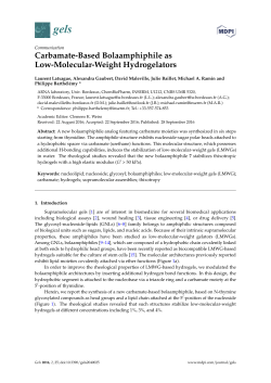 Carbamate-Based Bolaamphiphile as Low-Molecular