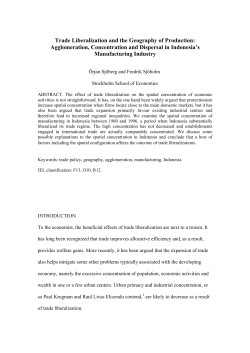 Trade Liberalisation and the Geography of Production