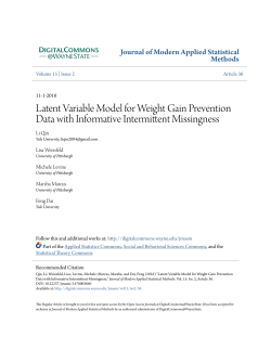 Latent Variable Model for Weight Gain Prevention Data with