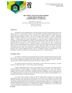 BECOMING SELFLESS FOR OTHERS: A GROUNDED THEORY OF