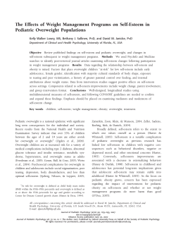 The Effects of Weight Management Programs on Self