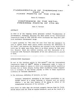 Part Two - The ITS-90 Resource Site, Temperature and Scales