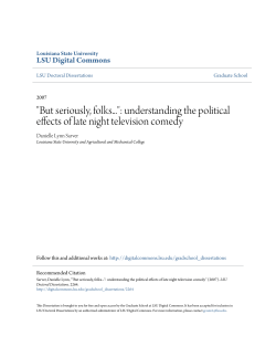 understanding the political effects of late night television comedy