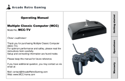 Operating Manual Multiple Classic Computer (MCC) Arcade Retro