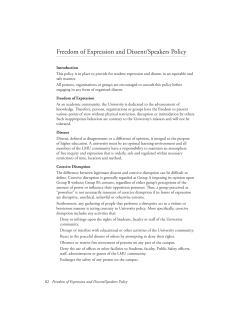 Freedom of Expression and Dissent/Speakers Policy