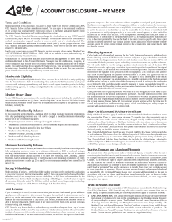 account disclosure &ndash; member