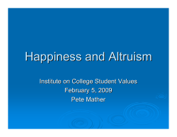Happiness and Altruism - Character Clearinghouse