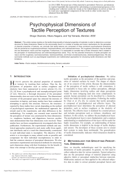 Psychophysical Dimensions of Tactile Perception of Textures