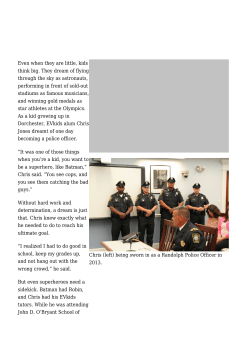 Chris (left) being sworn in as a Randolph Police Officer in 2013