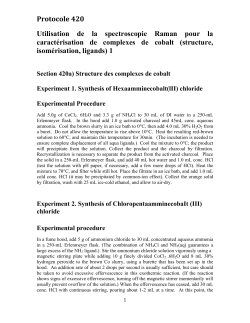 Protocole 420 Utilisation de la spectroscopie Raman pour la