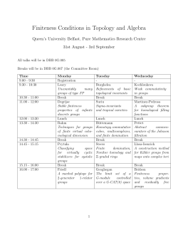 Finiteness Conditions in Topology and Algebra