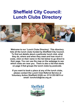 Greystones Lunch Club - Voluntary Action Sheffield