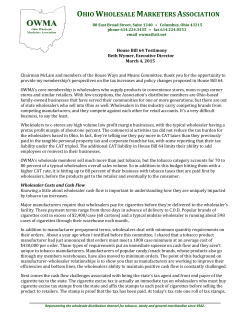 OHIO WHOLESALE MARKETERS ASSOCIATION