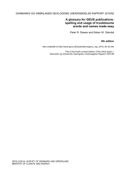 A glossary for GEUS publications: spelling and usage of