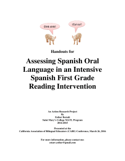 Assessing Spanish Oral Language in an Intensive