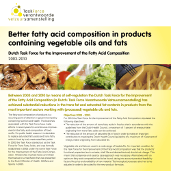 Better fatty acid composition in products containing vegetable oils