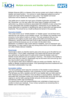 Multiple sclerosis and bladder dysfunction