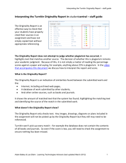 Interpreting the Turnitin Originality Report