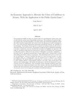 An Economic Approach to Alleviate the Crises of Confidence in