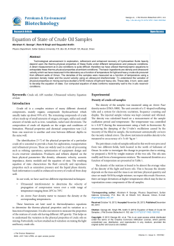 Equation of State of Crude Oil Samples