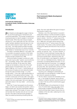 Post-Communist Media Development in Perspective