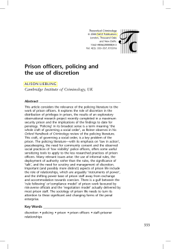 Prison officers, policing and the use of discretion