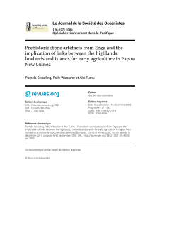 Prehistoric stone artefacts from Enga and the implication of links