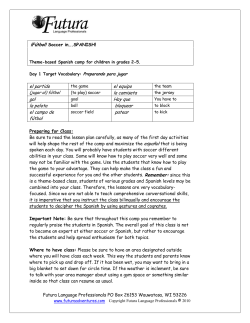 Soccer in–.SPANISH! - Futura Language Professionals