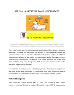 JAFFNA: A MEDIEVAL TAMIL HINDU STATE by Dr.Naresha