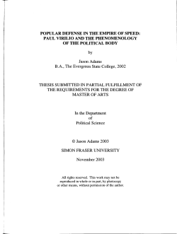 Popular defense in the empire of speed : Paul Virilio