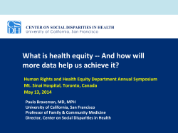 health - Measuring Health Equity