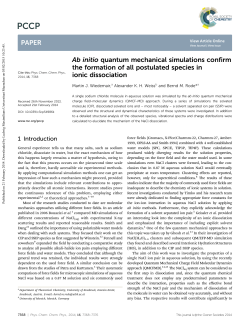 Ab initio quantum mechanical simulations confirm the formation of