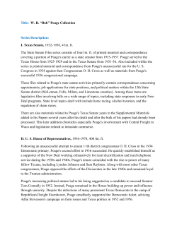 Title: W. R. &ldquo;Bob&rdquo; Poage Collection Series Description: I. Texas