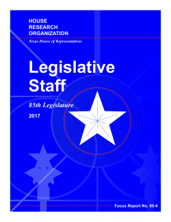 Legislative Staff: 85th Legislature