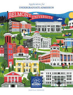 Belmont University Application for Undergraduate Admission
