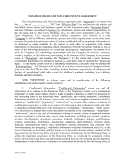 NON-DISCLOSURE AND NON-CIRCUMVENT AGREEMENT This