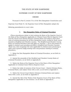 THE STATE OF NEW HAMPSHIRE SUPREME COURT OF NEW
