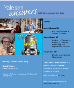 Healthy Choices made Easy Guest Expert: Zoe Chance, PhD