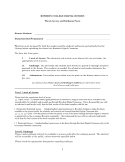 Copyright, Access and Embargo Form